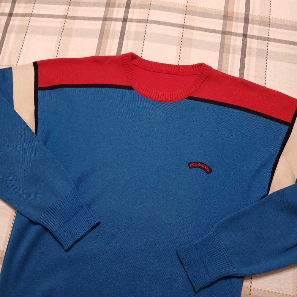 Paul & Shark Men's Cotton Color Block‎ Cotton Sweater Size Small